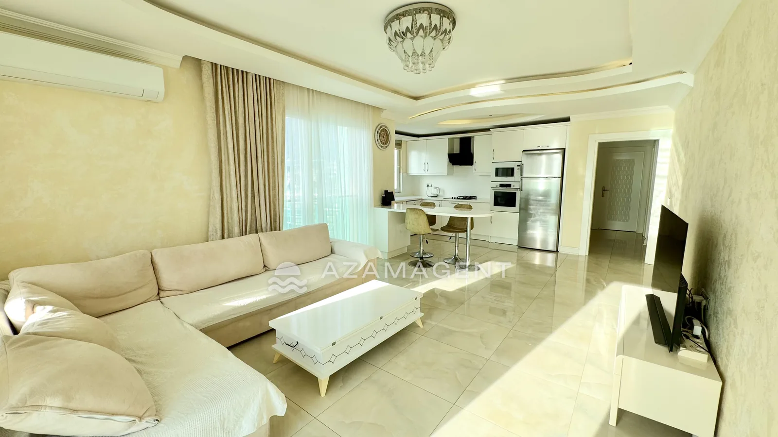 Mahmutlar'da Deniz ve Dağ Manzaralı Satılık 2+1 Daire — Mahmutlar, Alanya